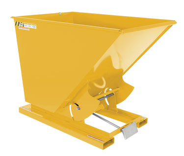 1-1/2 CuYd 70 Degree Medium Duty Self Dumping Hopper w/ Bumper Release - Yellow